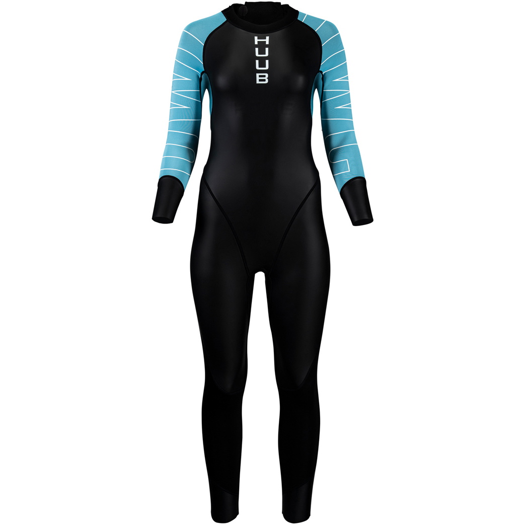 2026 Huub Dames Open Water Collective Rug Ritssluiting Swim Wetsuit OWCWSB - Black / Sky Blue