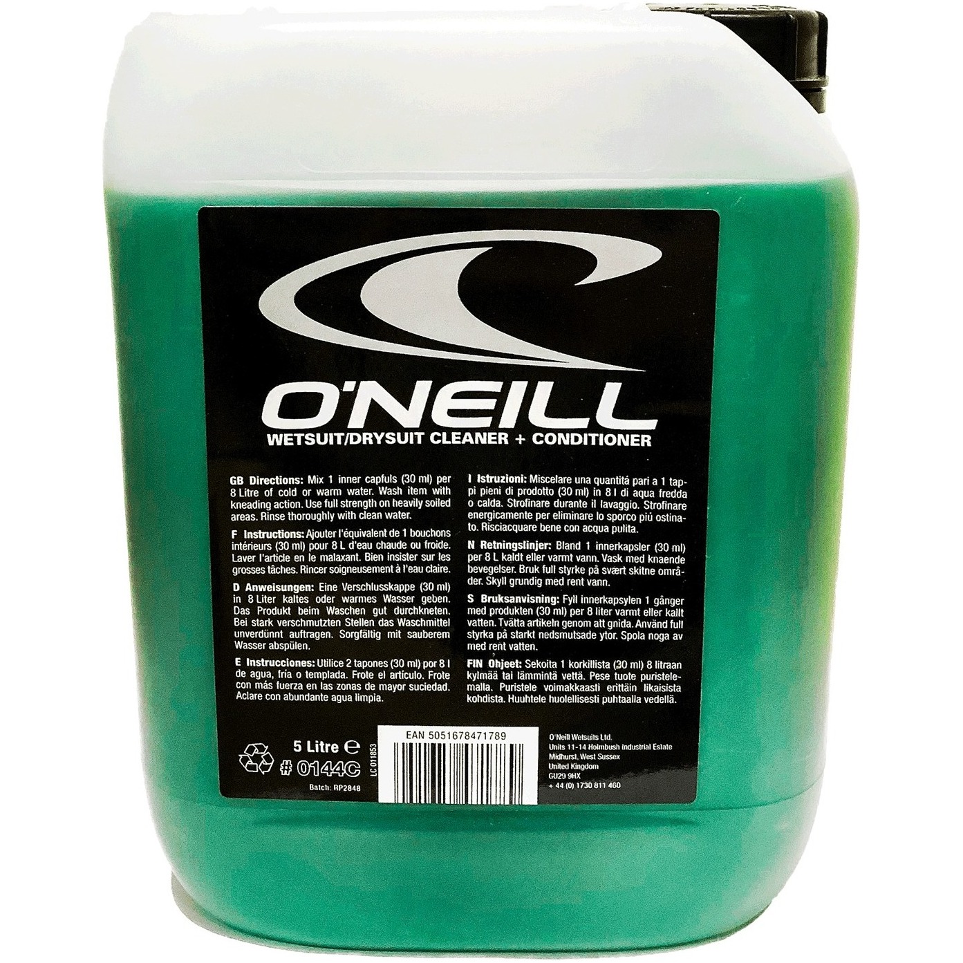 2026 O'neill 5l Wetsuit Cleaner 0144c - Black