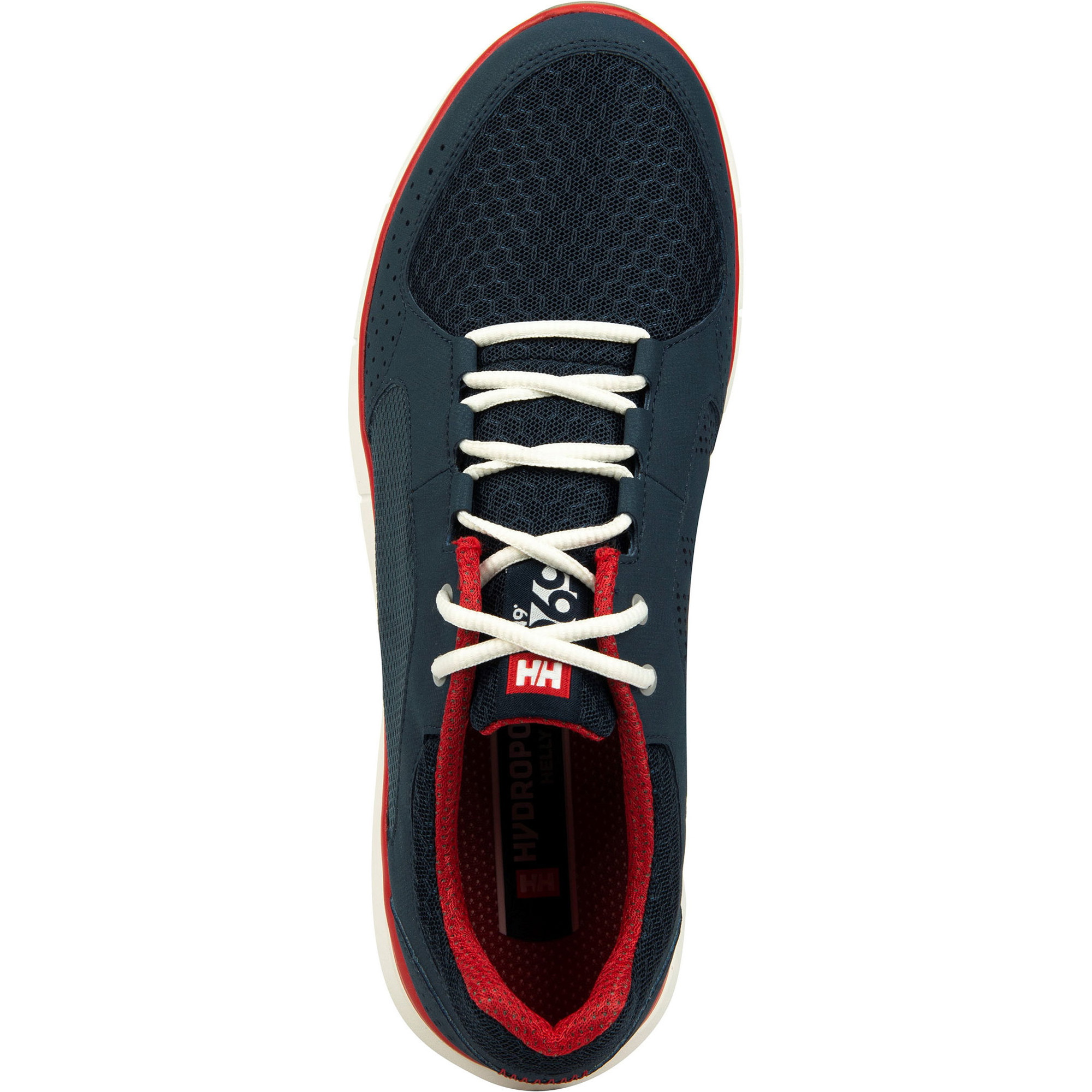 2026 Helly Hansen Heren Ahiga V4 Hydropower Zeilschoenen 11582 - Navy / Vlaggenrood
