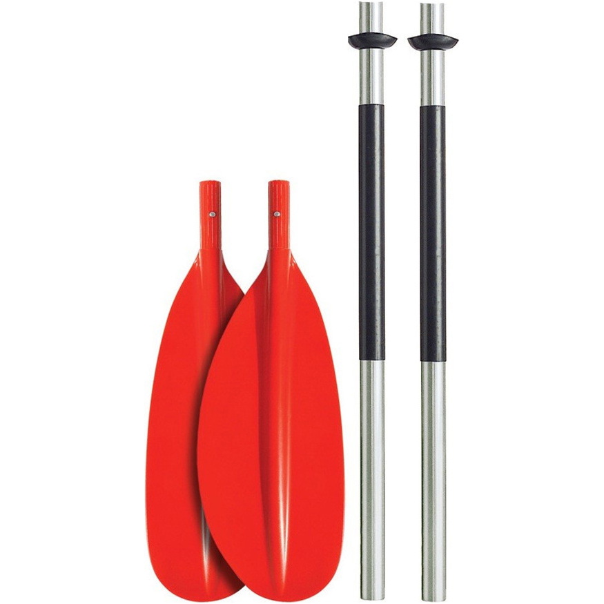 Bravo Kwb 230cm 4 Delige Alu Peddel - Gebogen Blad - Rood