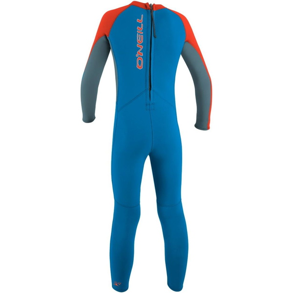 2026 O'Neill Peuter Reactor 2mm Rug Ritssluiting Wetsuit 4868 - Blue / Neon Red