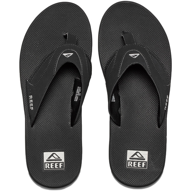 2026 Reef Heren Fanning Flip Flops BLACK SILVER R2026