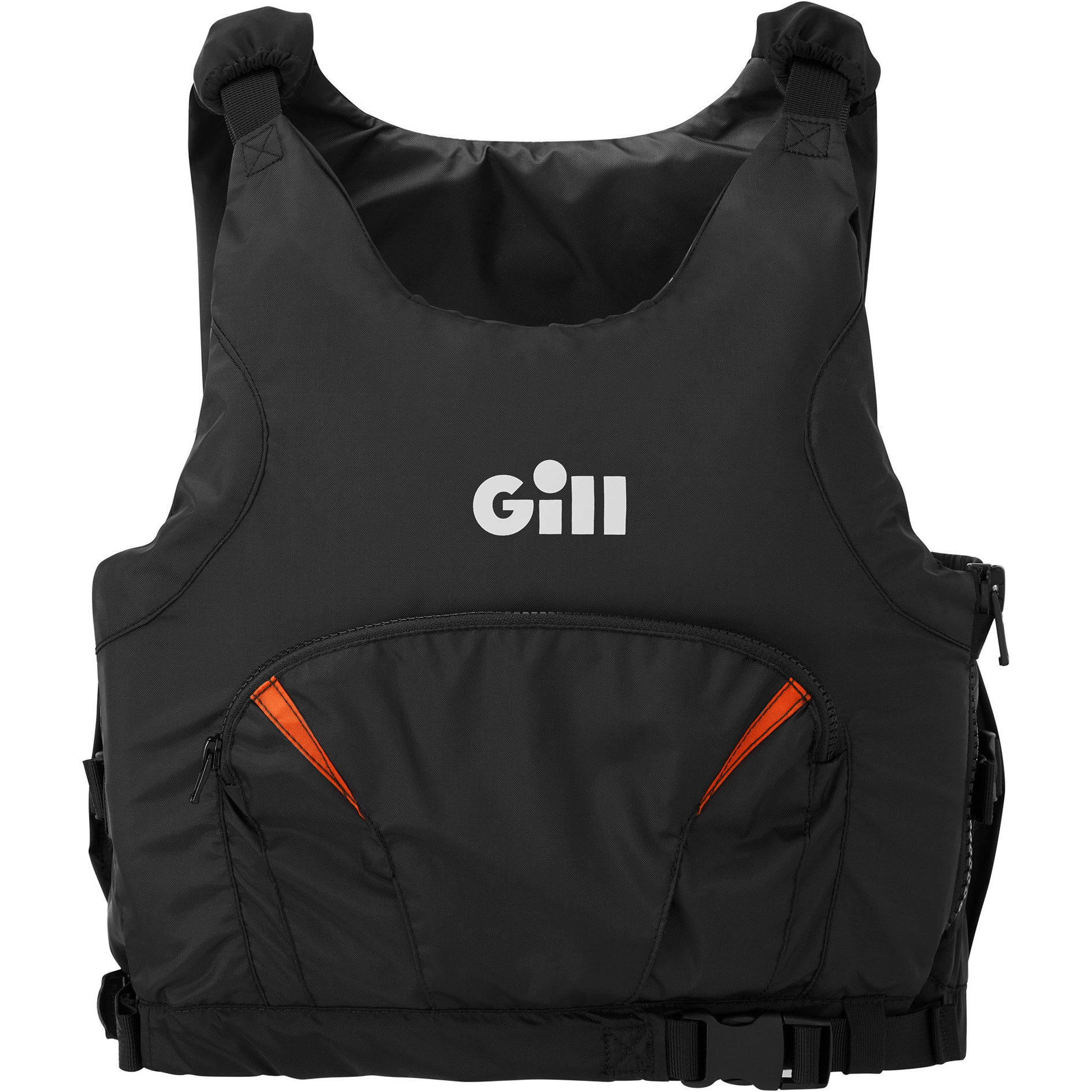 2026 Gill Junior Pro Racer Side Zip 50N Buoyancy Aid 4916J - Black / Orange