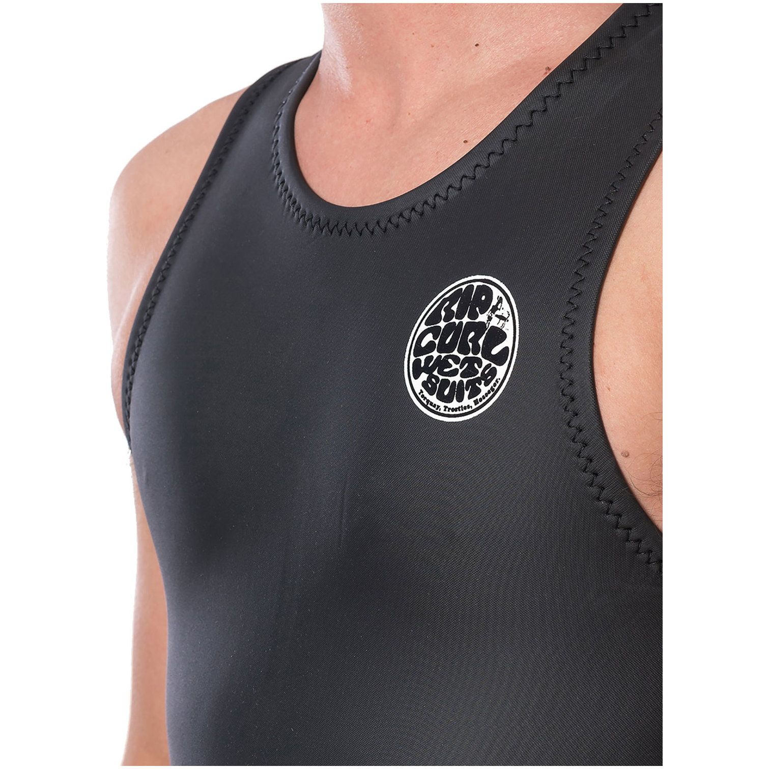 2026 Rip Curl Heren Dawn Patrol 1.5mm Rug Ritssluiting Long John Wetsuit WSM9IM - Black