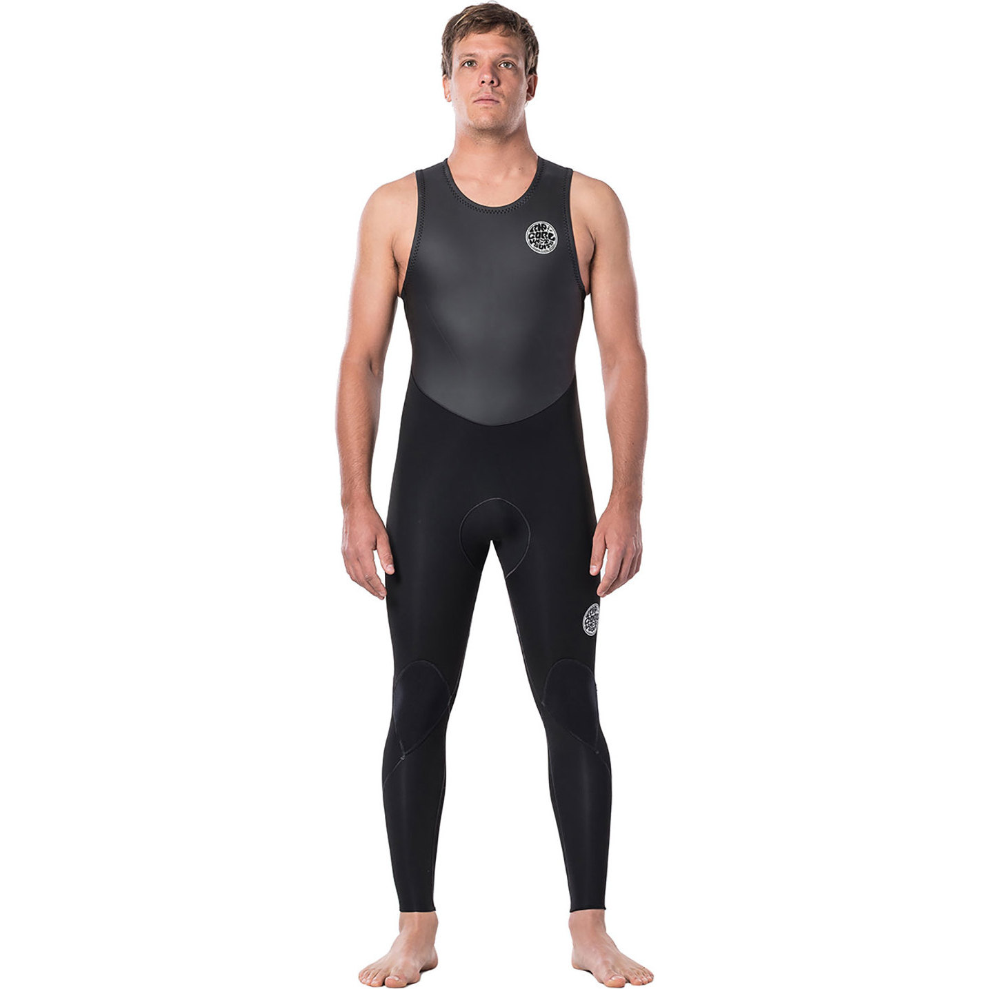 2026 Rip Curl Heren Dawn Patrol 1.5mm Rug Ritssluiting Long John Wetsuit WSM9IM - Black