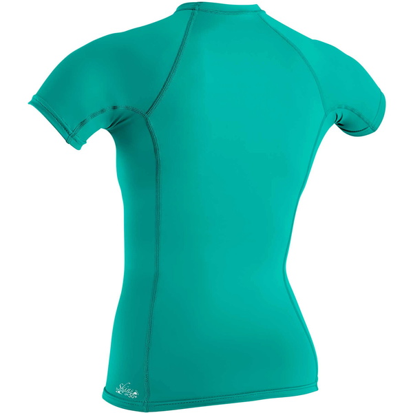 2026 O'Neill Womens Basic Skins Short Sleeve Crew Rash Vest 3548 - Light Aqua
