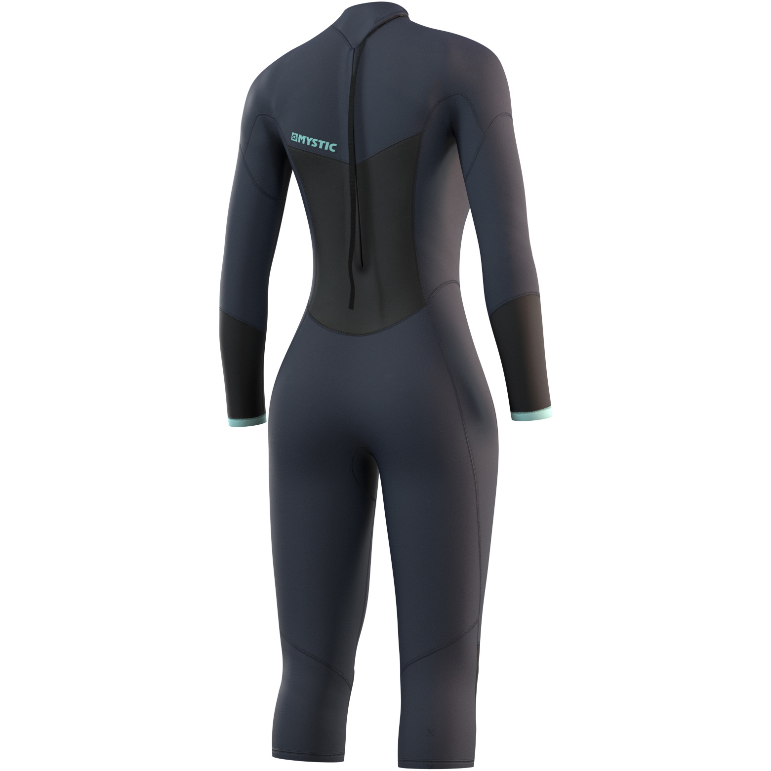 Mystic Dames Brand 3/2mm Lange Armen Korte Benen Rug Ritssluiting Wetsuit 21032 - Night Blue