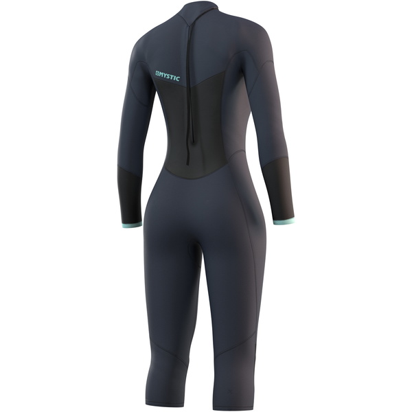 Mystic Dames Brand 3/2mm Lange Armen Korte Benen Rug Ritssluiting Wetsuit 21032 - Night Blue
