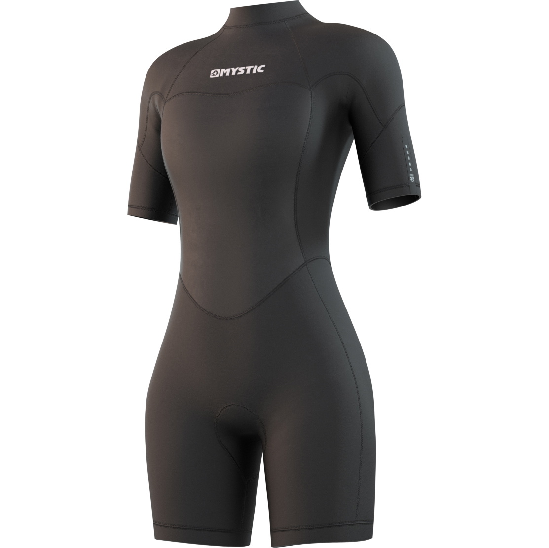 Mystic Dames Brand 3/2mm Rug Ritssluiting Shorty Wetsuit 210323 - Black