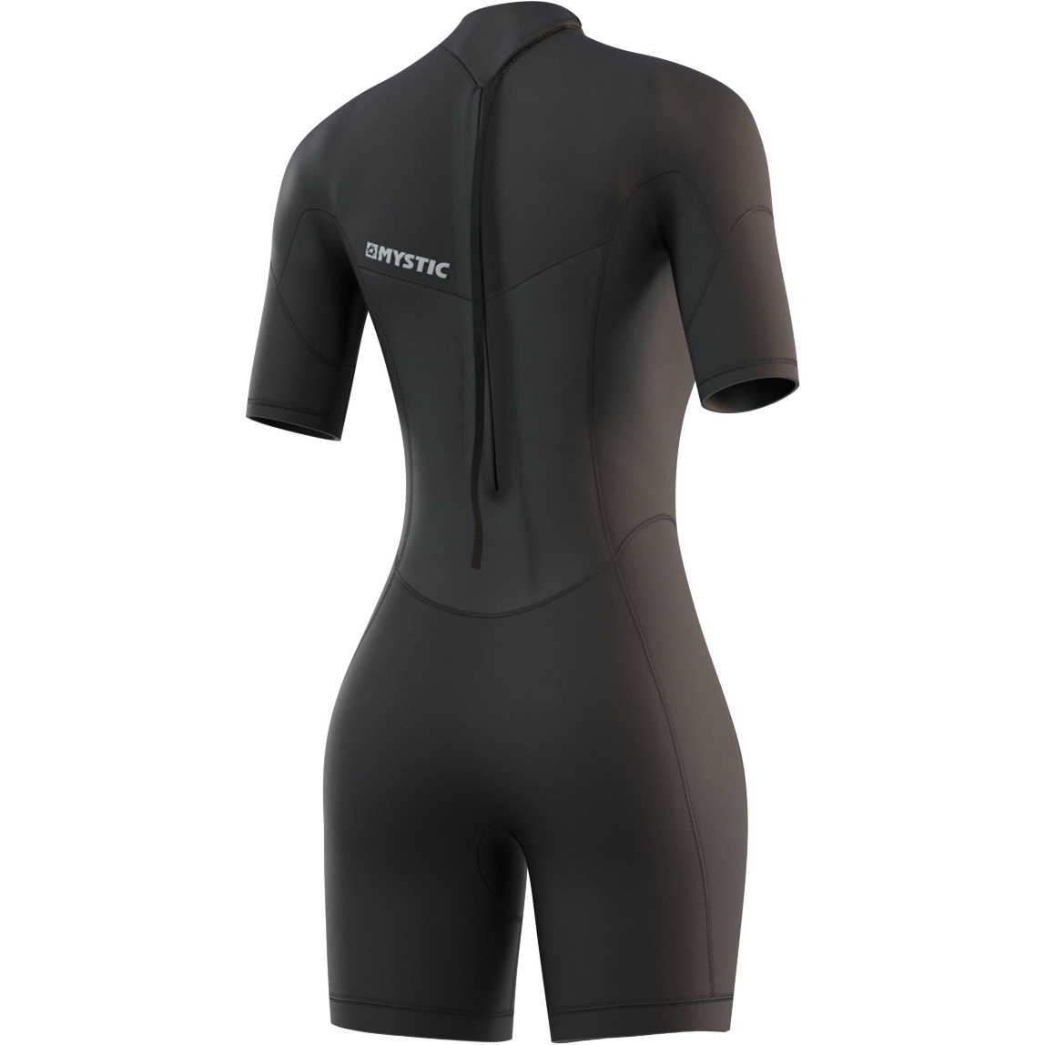 Mystic Dames Brand 3/2mm Rug Ritssluiting Shorty Wetsuit 210323 - Black