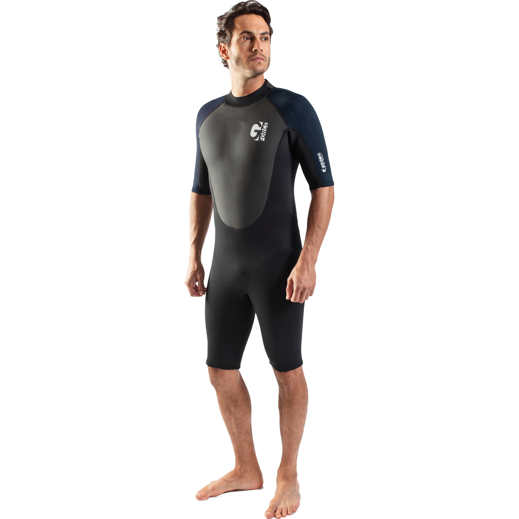 2026 Gul Heren G-Force 3mm Rug Ritssluiting Shorty Wetsuit GF3305-B7 - Black / Navy