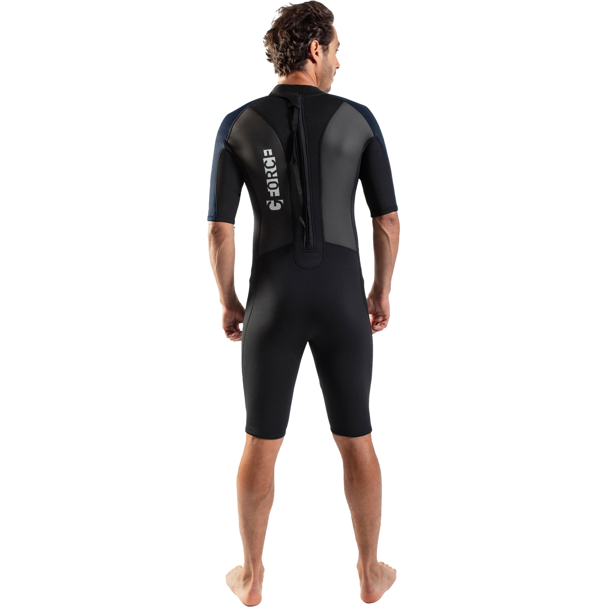 2026 Gul Heren G-Force 3mm Rug Ritssluiting Shorty Wetsuit GF3305-B7 - Black / Navy