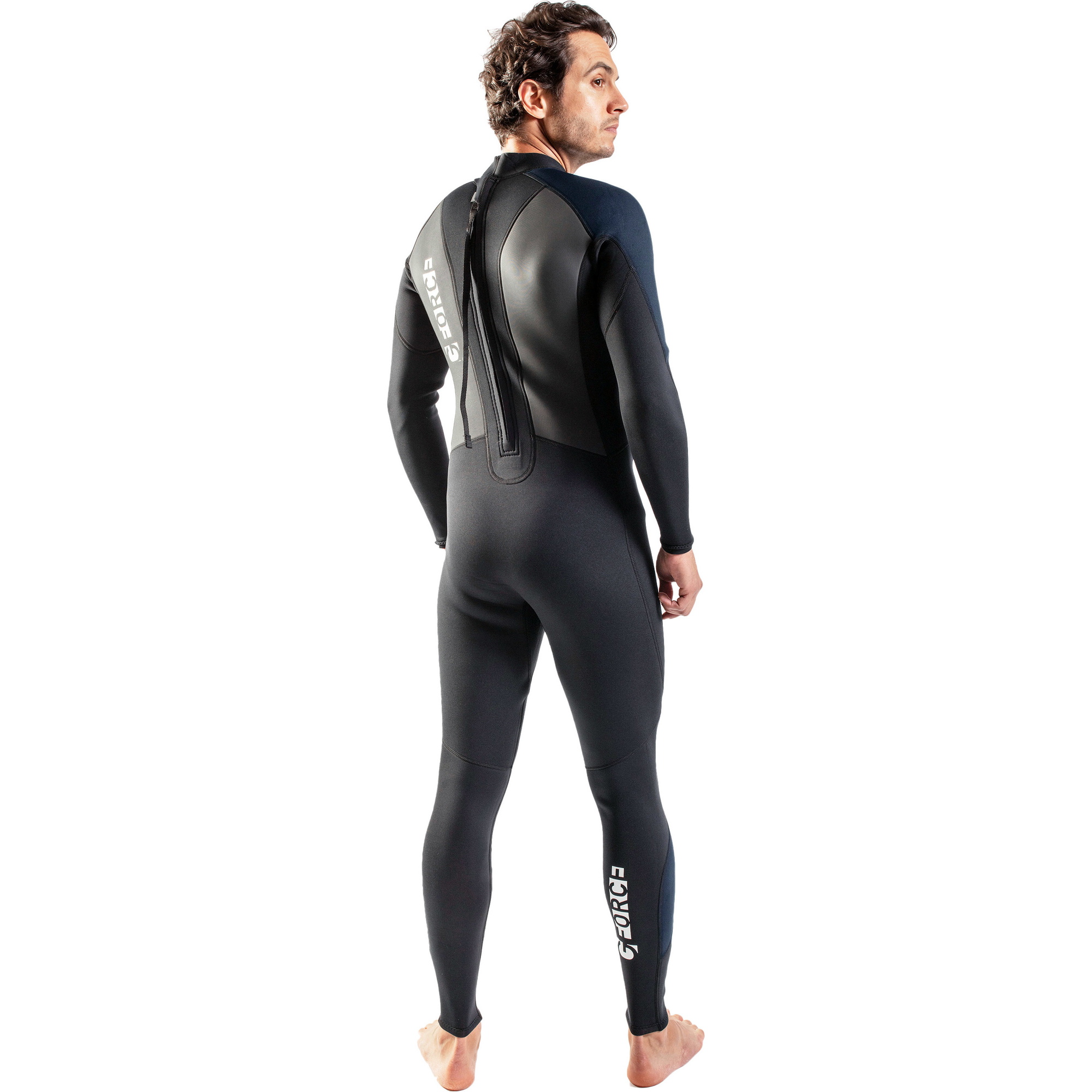 2026 Gul Heren G-Force 3mm Rug Ritssluiting Flatlock Wetsuit GF1305-B7 - Black / Navy