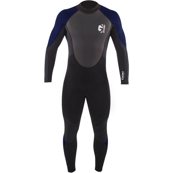 2026 Gul Heren G-Force 3mm Rug Ritssluiting Flatlock Wetsuit GF1305-B7 - Black / Navy