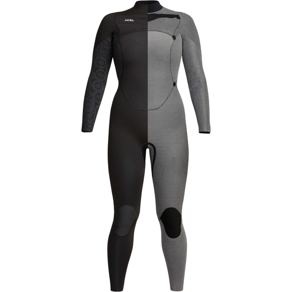 2023 Xcel Dames Comp 3/2mm Borst Ritssluiting Wetsuit WN32ZX - Graphite / Tie Dye