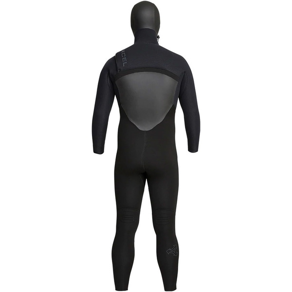 2023 Xcel Heren Drylock 5/4mm Met Capuchon Borst Ritssluiting Wetsuit MC54DH20 - Black