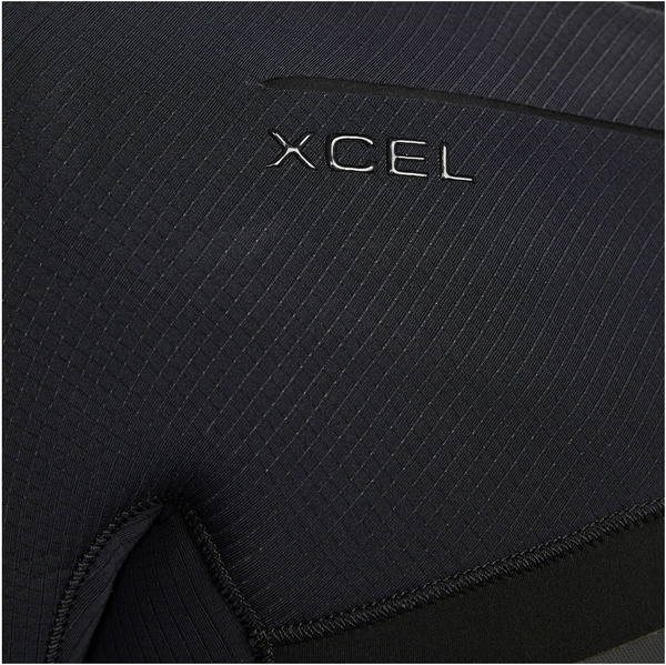 2023 Xcel Heren Drylock 5/4mm Met Capuchon Borst Ritssluiting Wetsuit MC54DH20 - Black