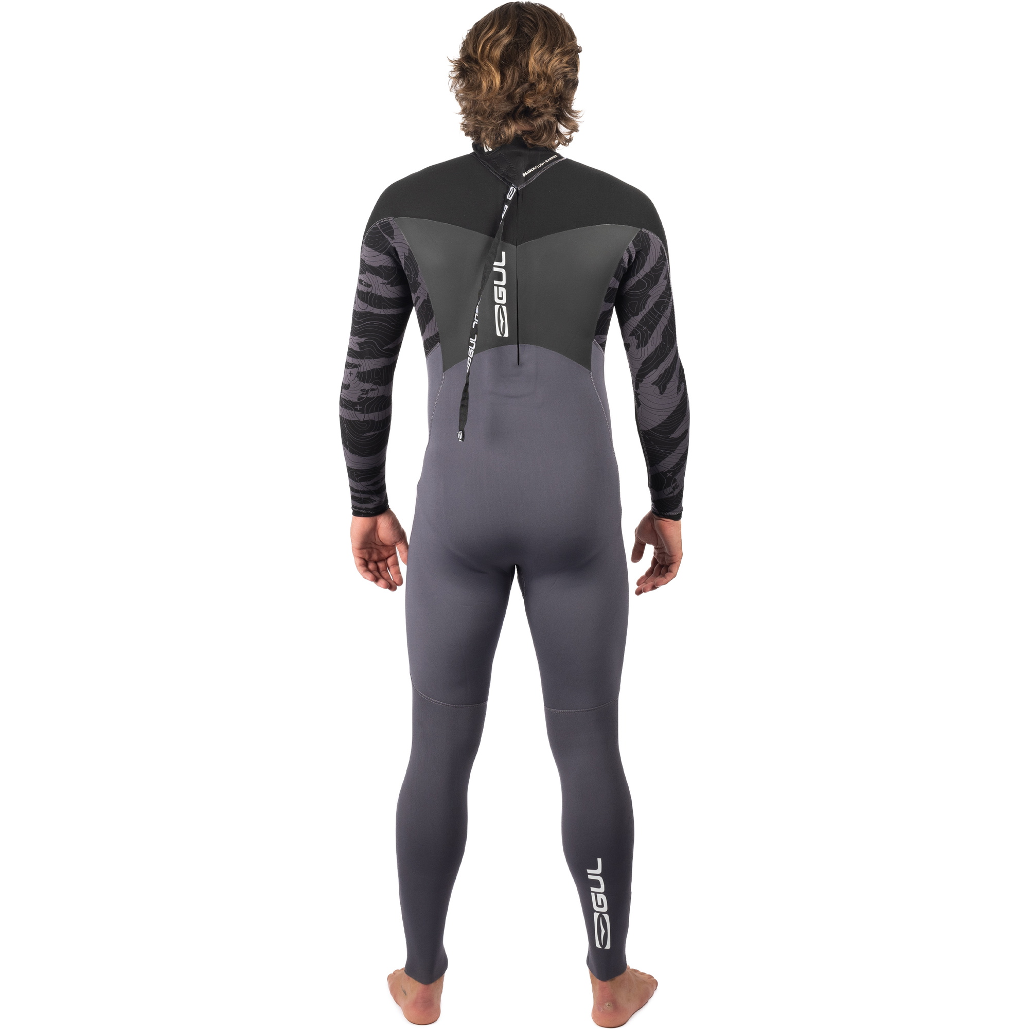 2025 Gul Heren Response 5/3mm Gbs Rug Ritssluiting Wetsuit RE1213-C1 - Grey / Black
