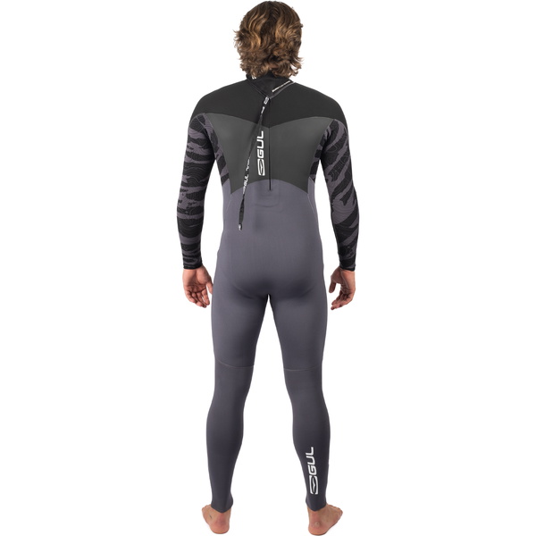 2025 Gul Heren Response 5/3mm Gbs Rug Ritssluiting Wetsuit RE1213-C1 - Grey / Black