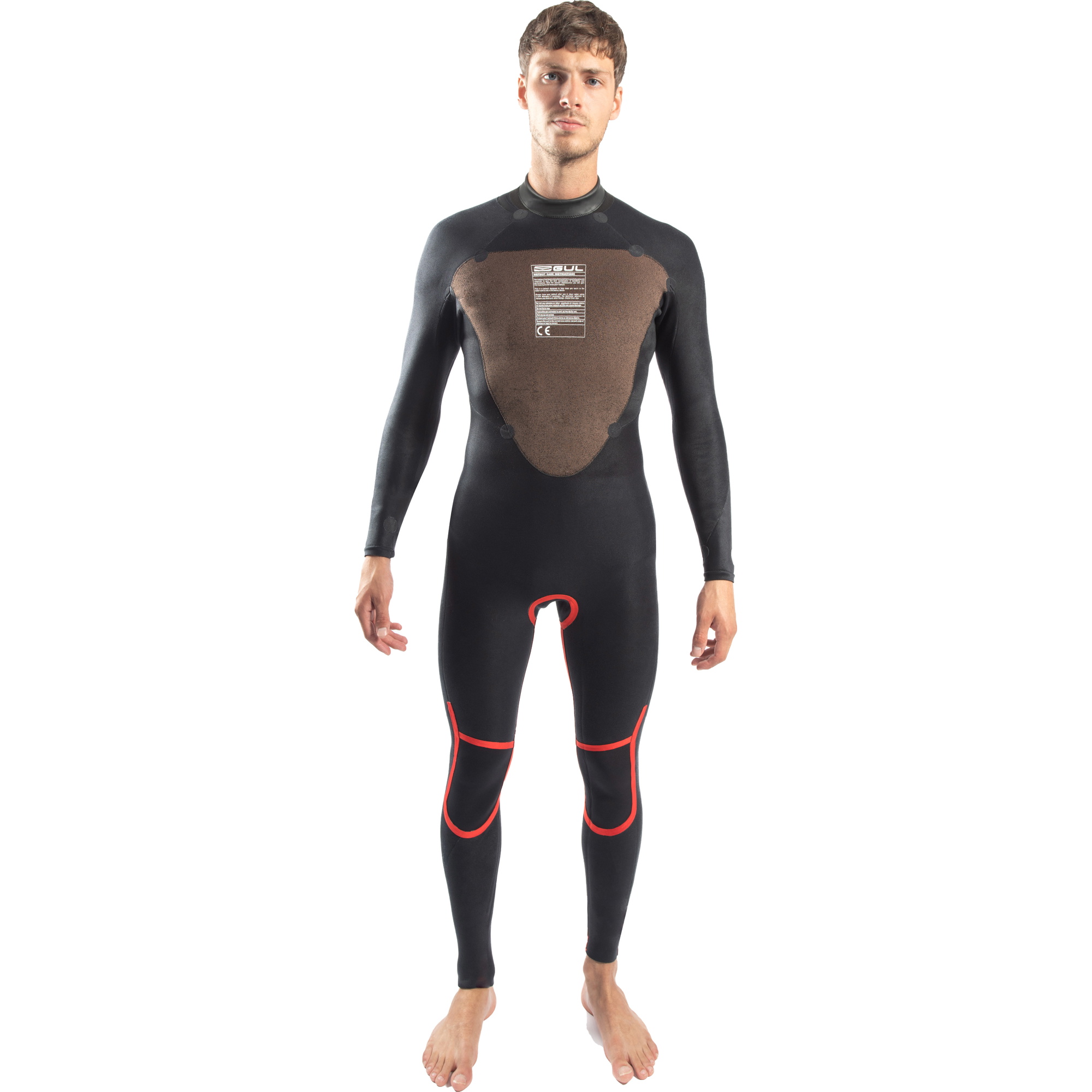 2025 Gul Heren Response 4/3mm Gbs Rug Ritssluiting Wetsuit RE1246-C1 - Navy / Red