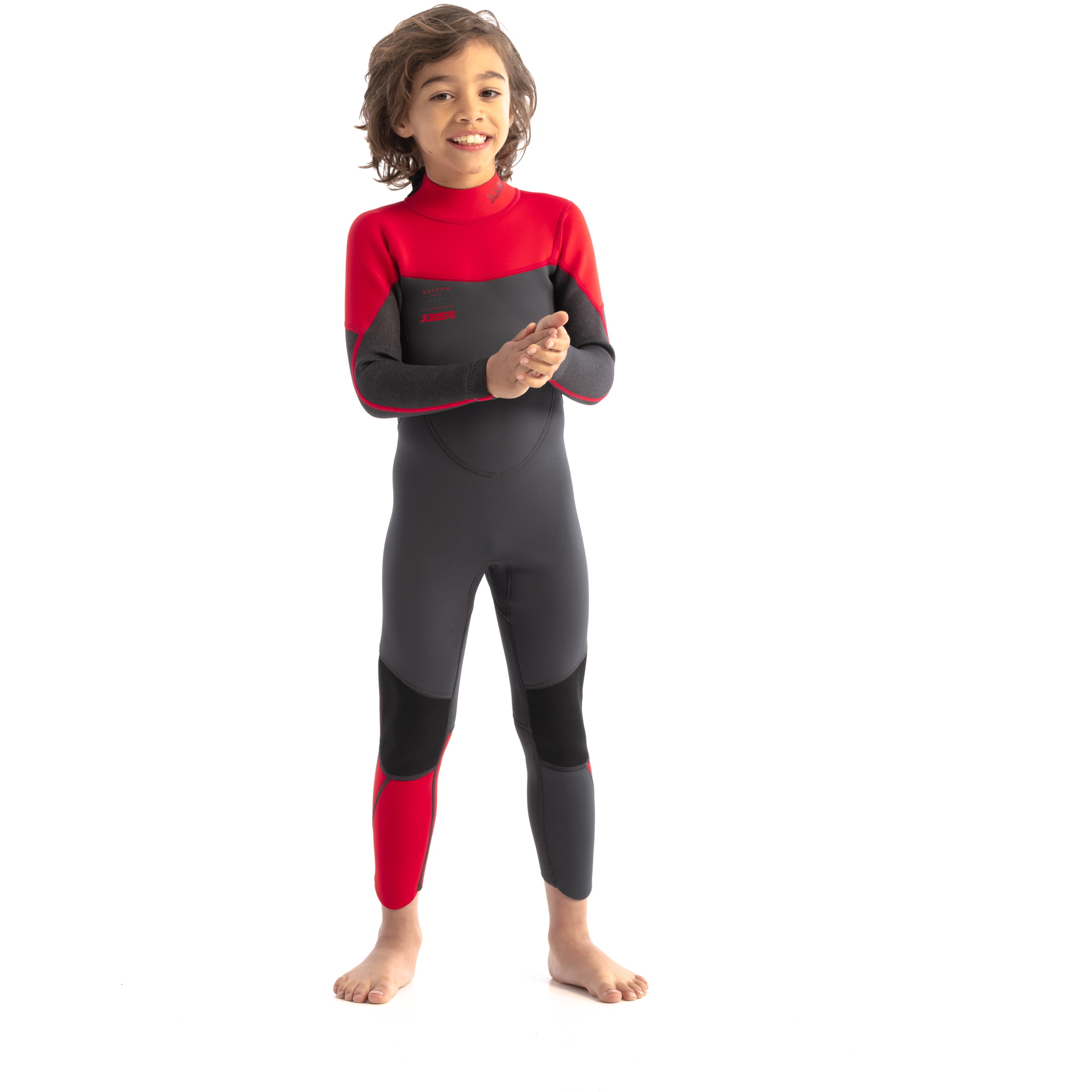 2026 Jobe Junior Boston 3/2mm Rug Ritssluiting Wetsuit 3035210 - Red
