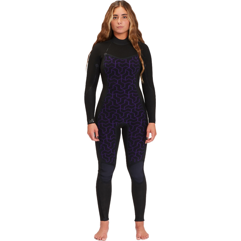 2025 Billabong Dames Synergy 5/4mm Rug Ritssluiting Wetsuit ABJW100134 - Wild Black