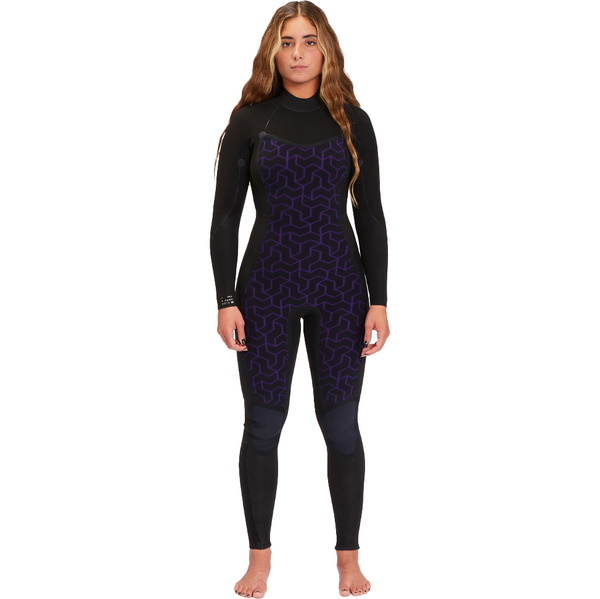 2025 Billabong Dames Synergy 5/4mm Rug Ritssluiting Wetsuit ABJW100134 - Wild Black
