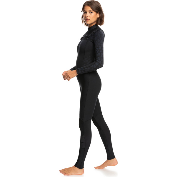 2026 Roxy Dames Swell Series 3/2mm Borst Ritssluiting Wetsuit ERJW103122 - Black