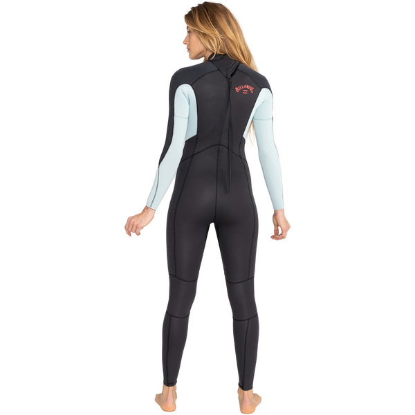 2023 Billabong Dames Launch 5/4mm Rug Ritssluiting Wetsuit ABJW100159 - Grey