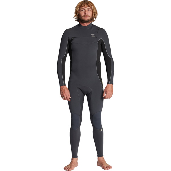 2024 Billabong Heren Absolute 3/2mm Gbs Borst Ritssluiting Wetsuit ABYW100192 - Grey
