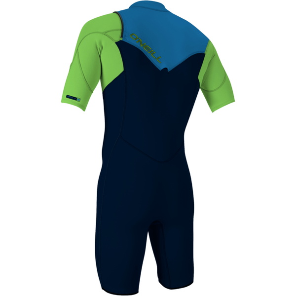 2024 O'Neill Heren Hammer 2mm Borst Ritssluiting Shorty Wetsuit 4927 - Abyss / Dayglo / Ocean