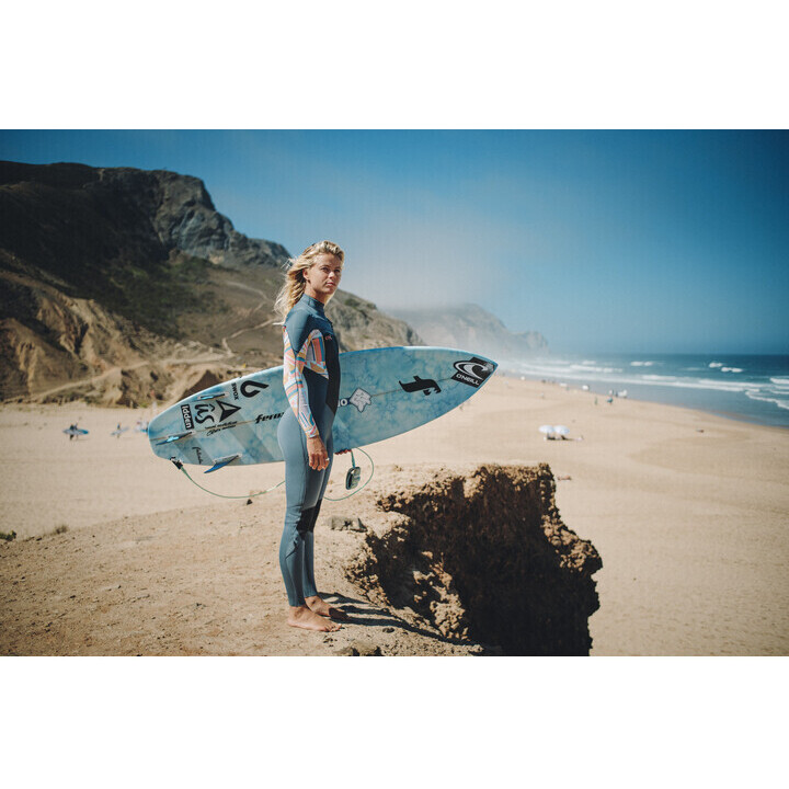 2024 O'Neill Dames Epic 4/3mm Borst Ritssluiting Wetsuit 5356 - Shade / Arta Geo