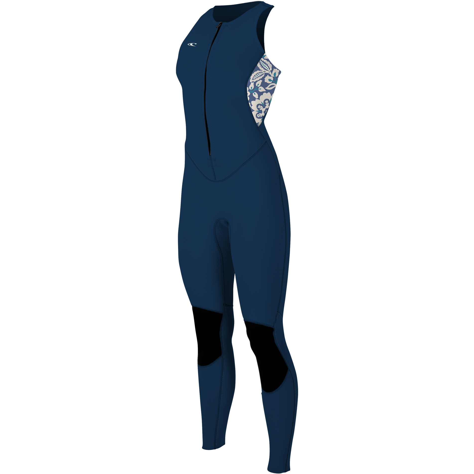 2024 O'Neill Women Bahia 1.5mm Voorkant Ritssluiting Long Jane Wetsuit 4860 - French Navy / Crisflor