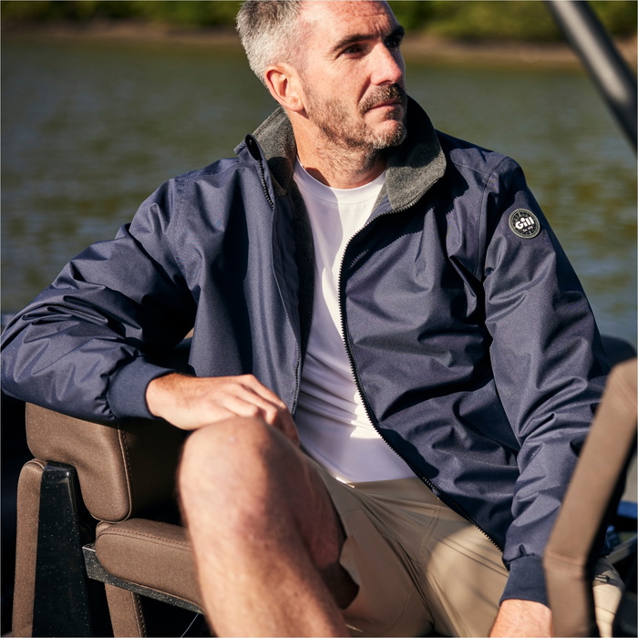 2025 Gill Mens Crew Jacket CR01J Navy Sailing Sailing