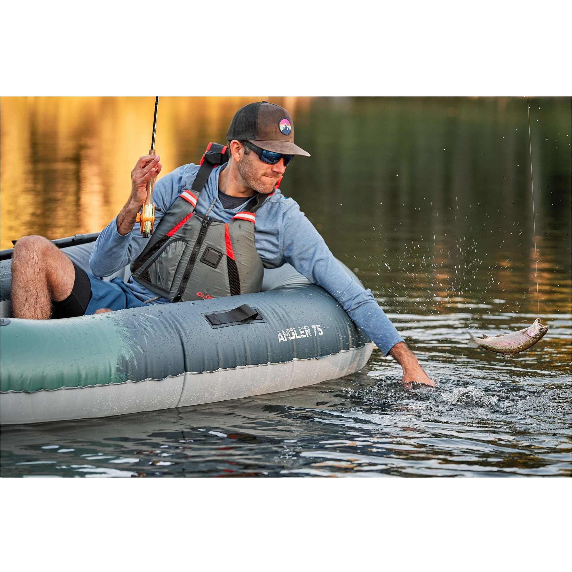 2026 Aquaglide Backwoods 75 Ultralicht 1 Persoon Angler Kajak AGUL1 - Navy