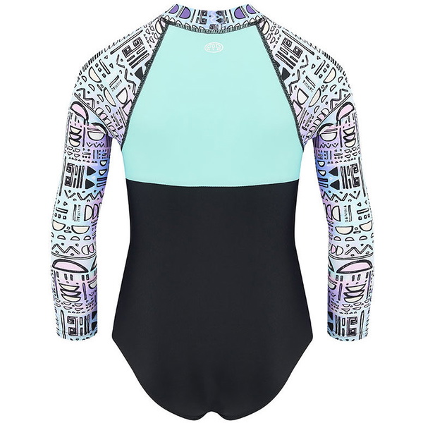 2018 Animal Junior Girls Parla Rash Onesie Zwart met Lange Mouw CL8SN818