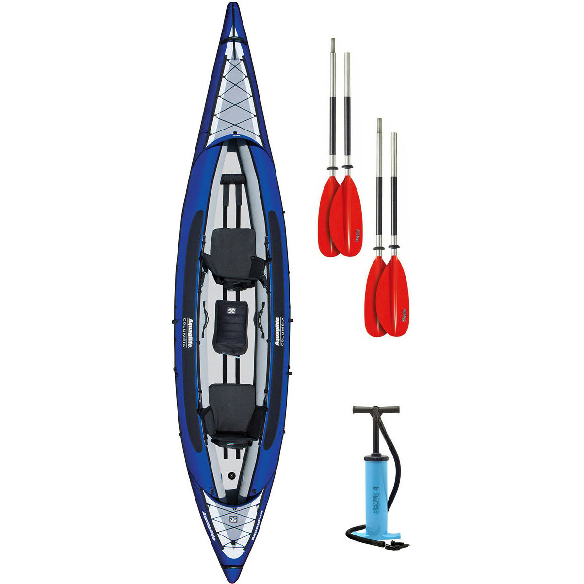 2026 Aquaglide Columbia XP Tandem 3 Man XL Kayak + 2 FREE PADDLES + PUMP AGC3