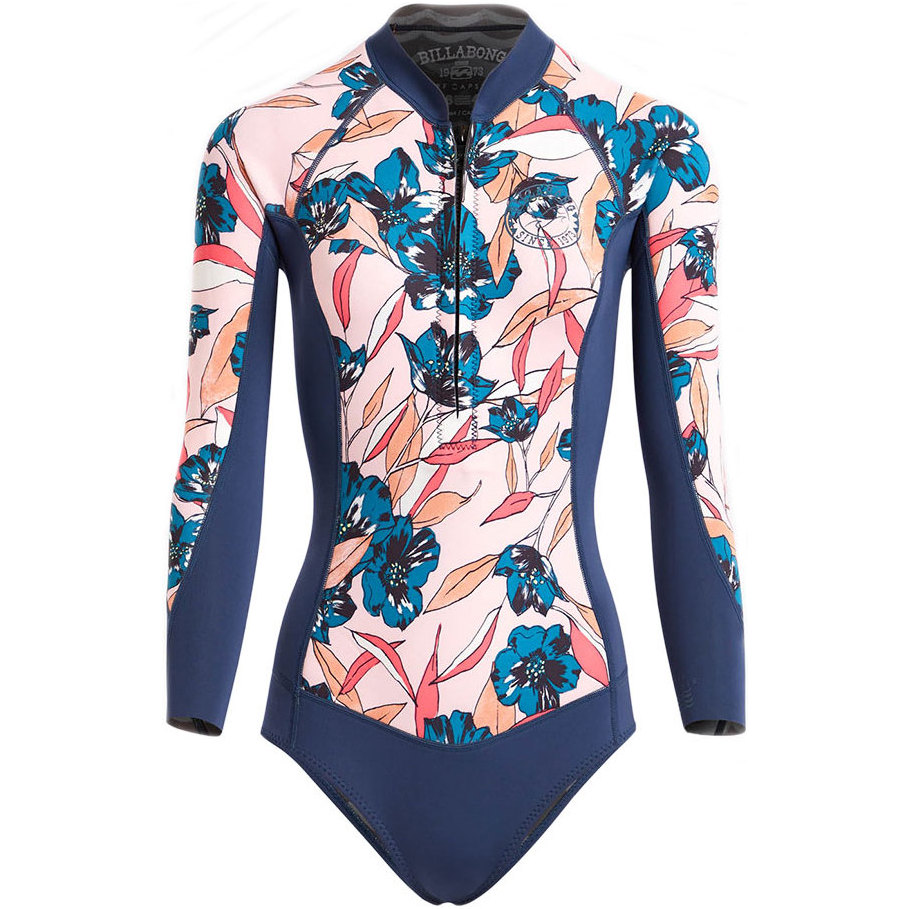 Billabong Womens Salty Daze 2mm Long Sleeve Spring Shorty Wetsuit SLATE H42G11
