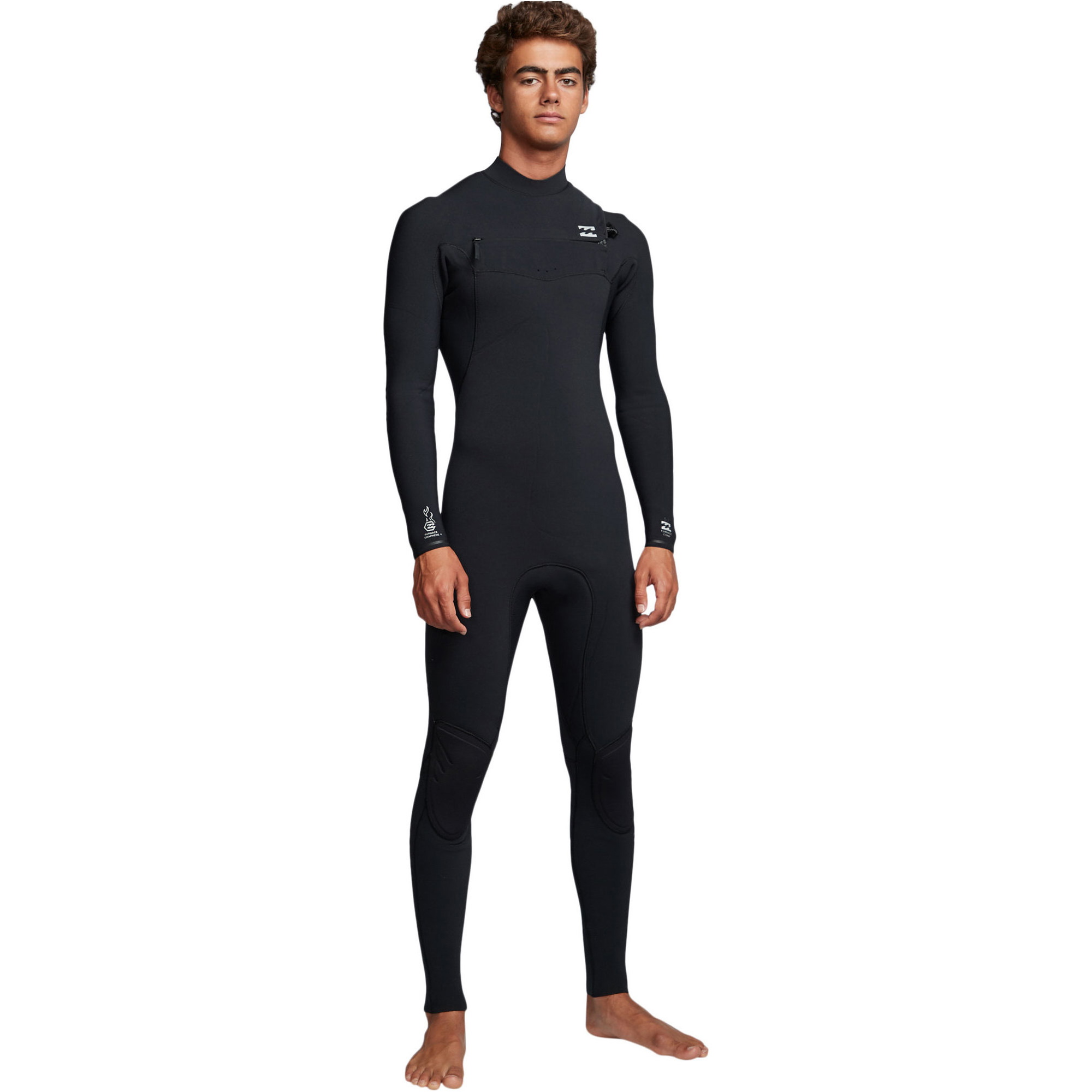2019 Billabong Mannen Furnace Comping 4/3mm Chest Zip Wetsuit Zwart Q44m03