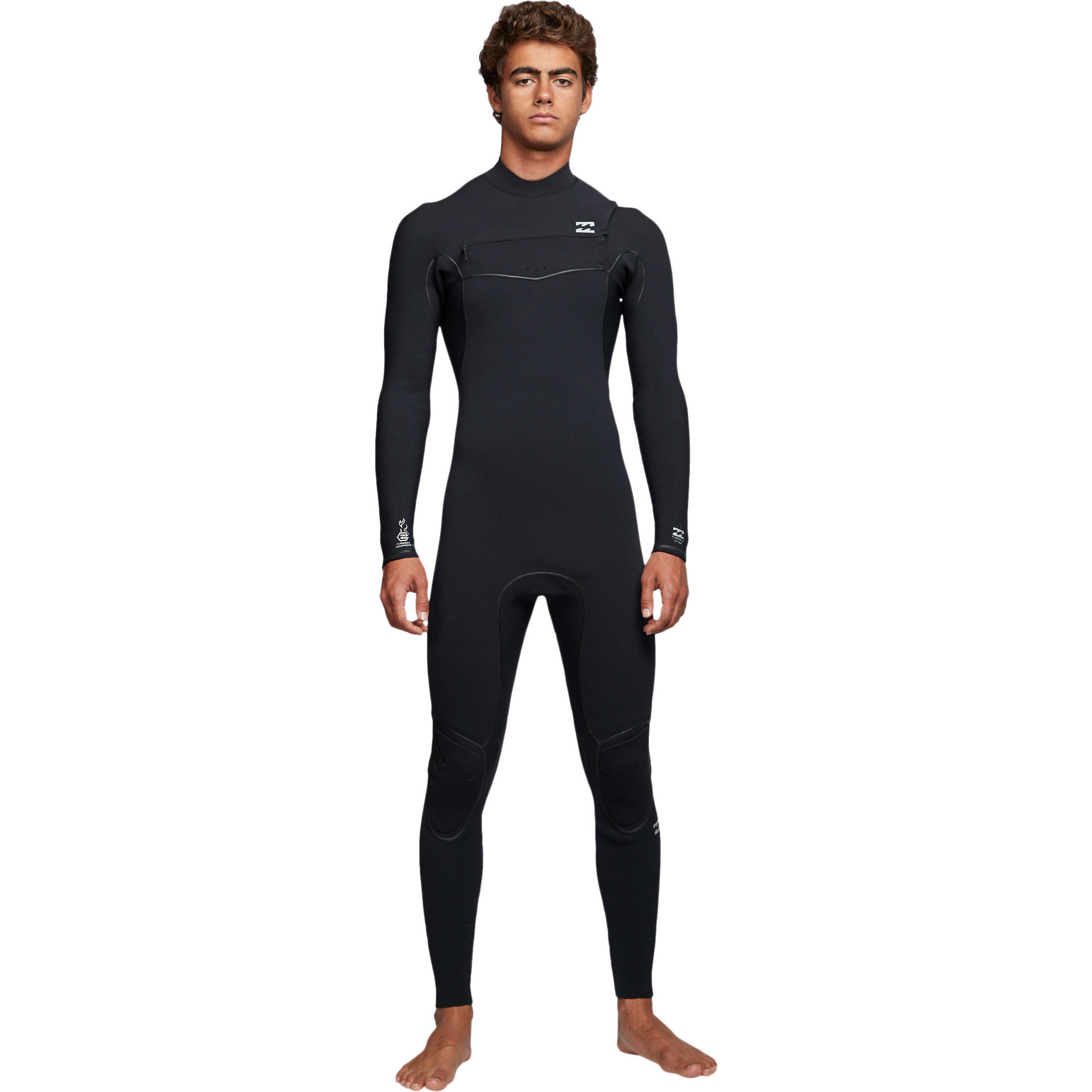 2019 Billabong Mannen Furnace Ultra 4/3mm Chest Zip Wetsuit Zwart Q44m02