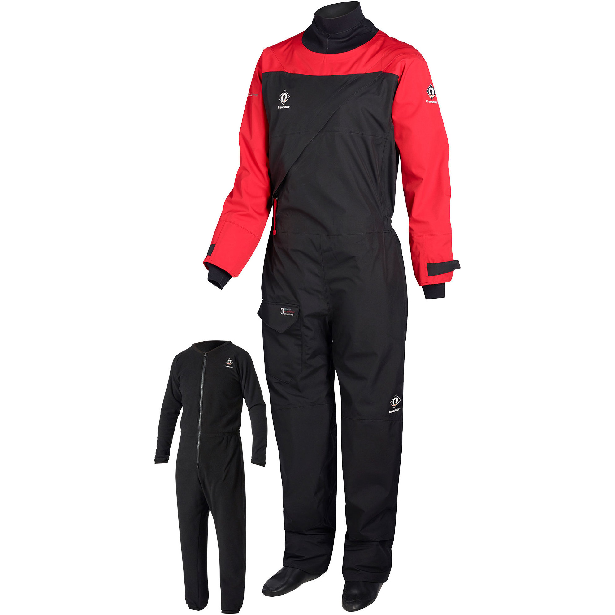 2026 Crewsaver Atacama Sport Drysuit & Gratis Onderpak 6555 - Rood / Zwart