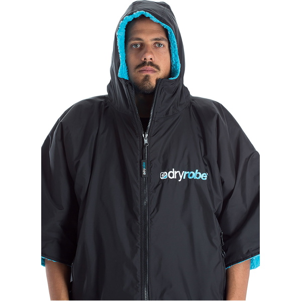 2023 Dryrobe Advance Korte Mouw Verandering Robe DR100 - Black / Blauw