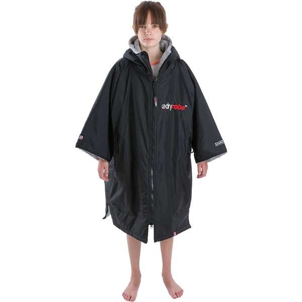 2023 Dryrobe Advance Korte Mouw Verandering Robe DR100 - Black / Grijs