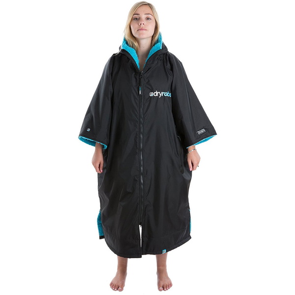 2023 Dryrobe Advance Korte Mouw Verandering Robe DR100 - Black / Blauw