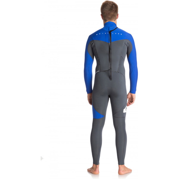 Quiksilver Syncro Series 3/2mm Flatlock Back Zip Wetsuit GUN METAL / ROYAL BLUE EQYW103036