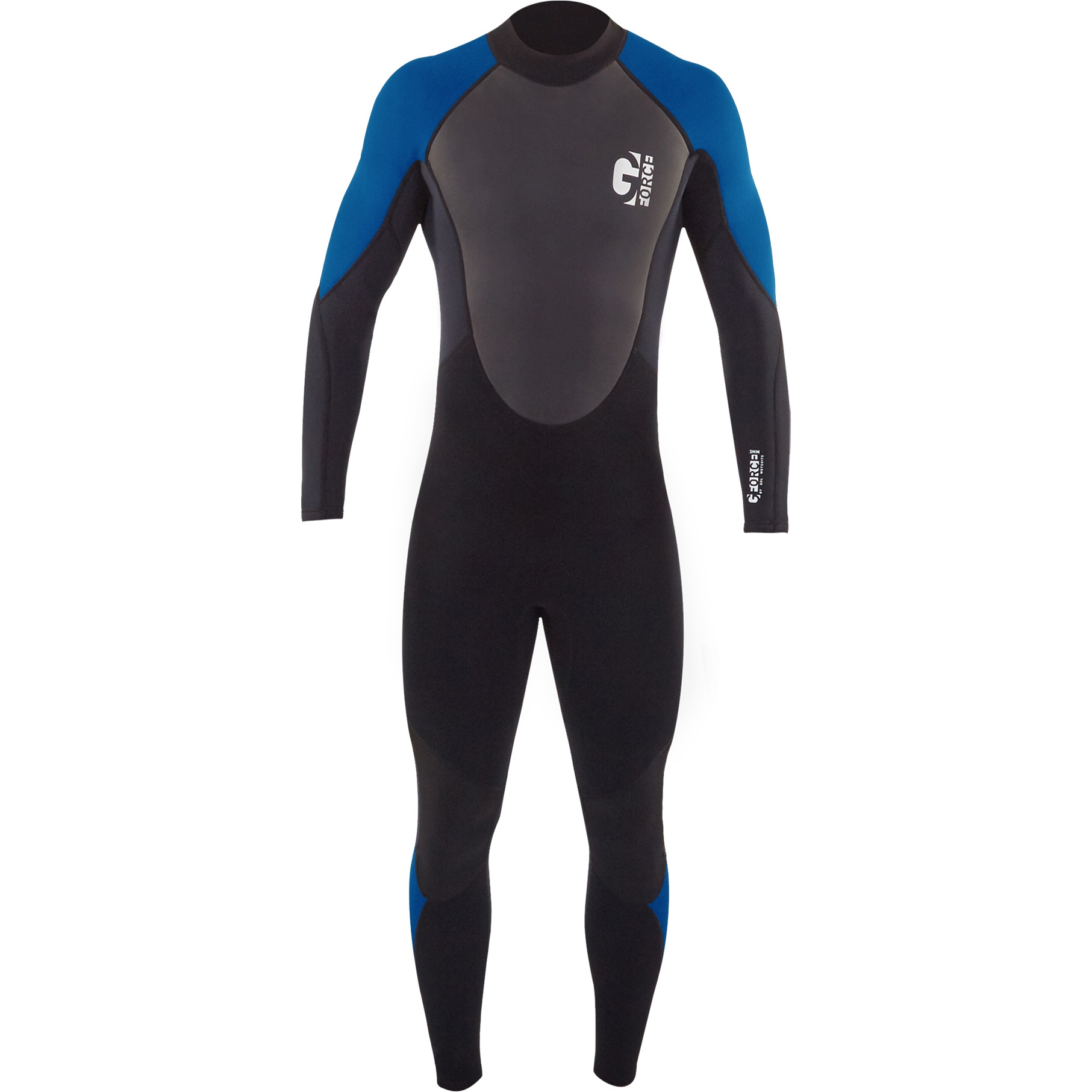 2026 Gul Junior G-Force 3mm Rug Ritssluiting Flatlock Wetsuit GF1307-B7 - Black / Zafir