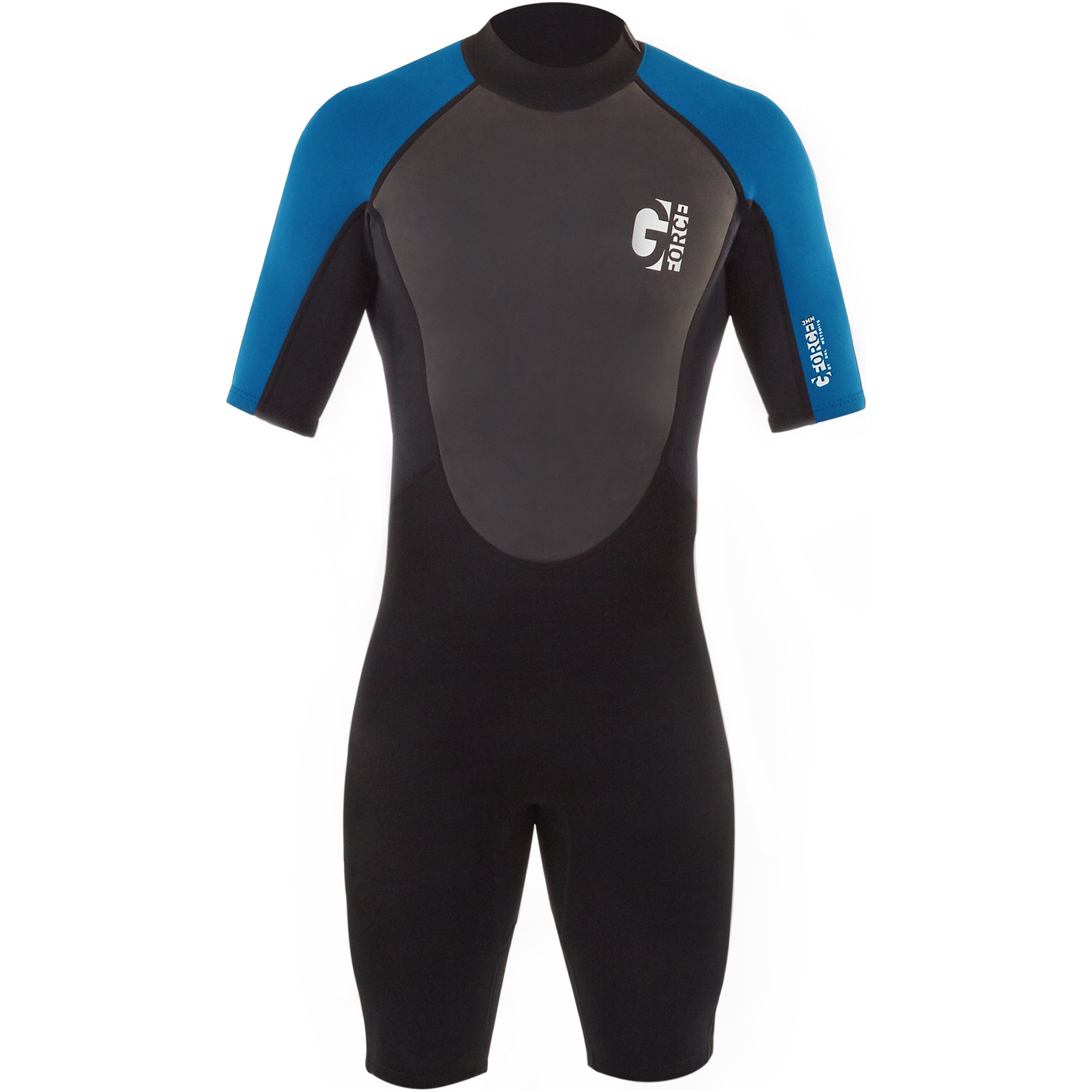 2026 Gul Junior G-Force 3mm Rug Ritssluiting Shorty Wetsuit GF3307-B7 - Black / Zafir