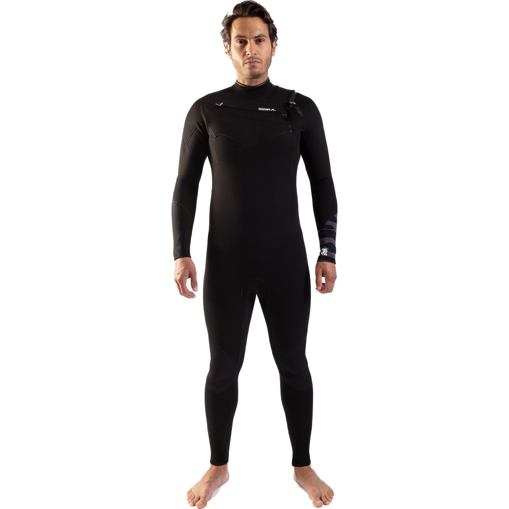 2026 Gul Heren Response FX 5/4mm Borst Ritssluiting Wetsuit RE1242-C1 - Black / Contour Camo