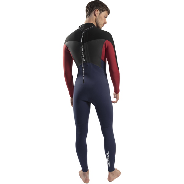 2025 Gul Heren Response 4/3mm Gbs Rug Ritssluiting Wetsuit RE1246-C1 - Navy / Red
