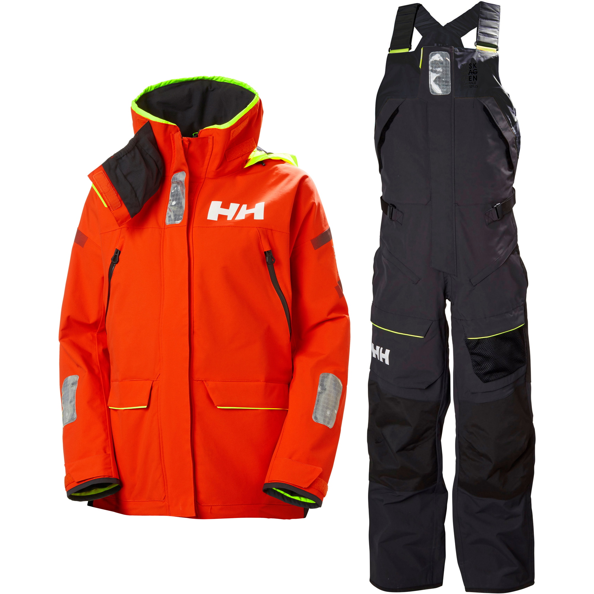 2021 Helly Hansen Dames Skagen Offshore Zeiljack & Broek Combiset - Cherrytomaat / Ebbenhout